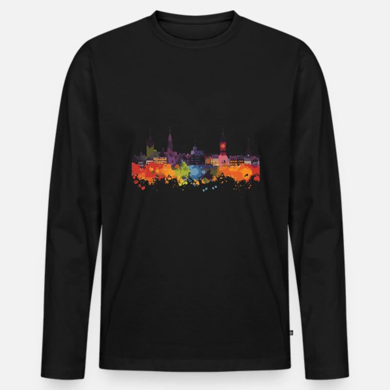 Meiningen - Männer Premium Bio Langarmshirt - Schwarz