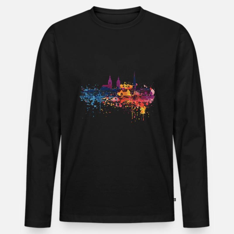 Menden (Sauerland) - Männer Premium Bio Langarmshirt - Schwarz