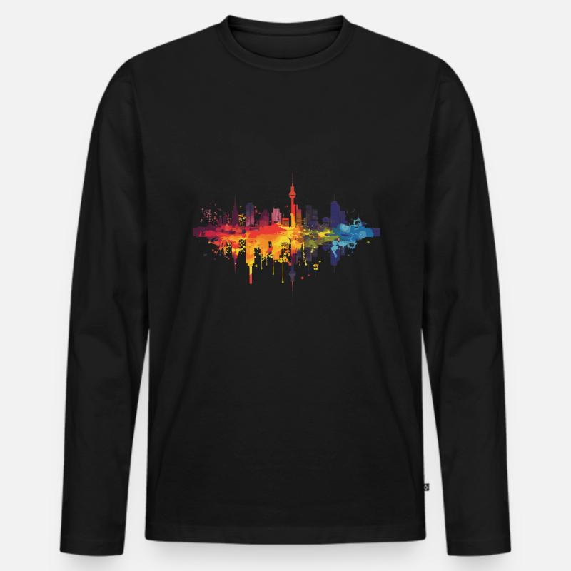Mülheim an der Ruhr - Männer Premium Bio Langarmshirt - Schwarz