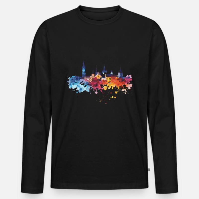 Neufahrn bei Freising⁠ - Männer Premium Bio Langarmshirt - Schwarz