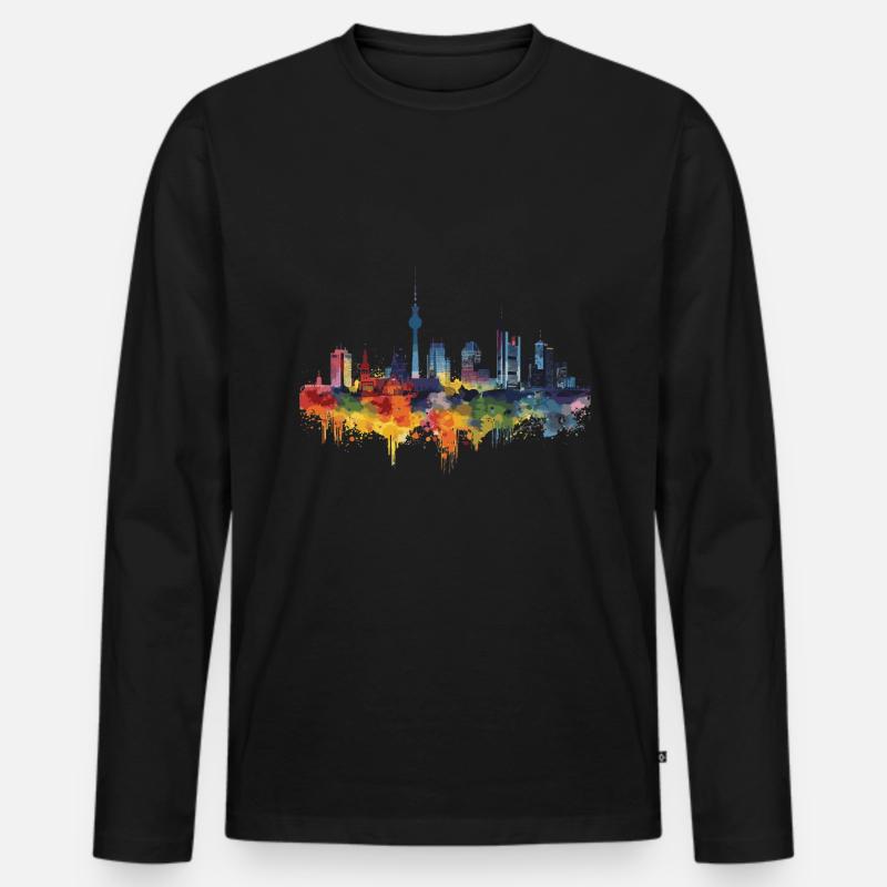 Panketal - Männer Premium Bio Langarmshirt - Schwarz