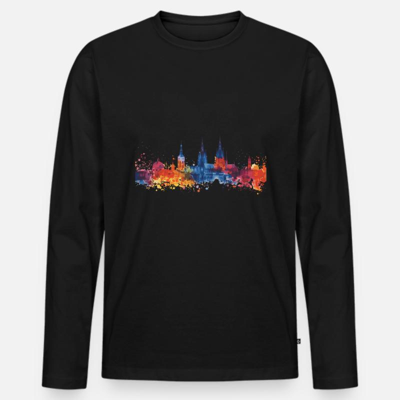 Pforzheim - Männer Premium Bio Langarmshirt - Schwarz