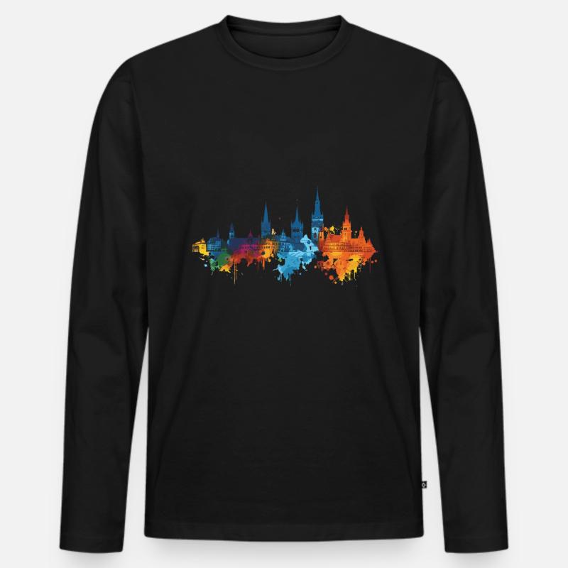 Pinneberg - Männer Premium Bio Langarmshirt - Schwarz