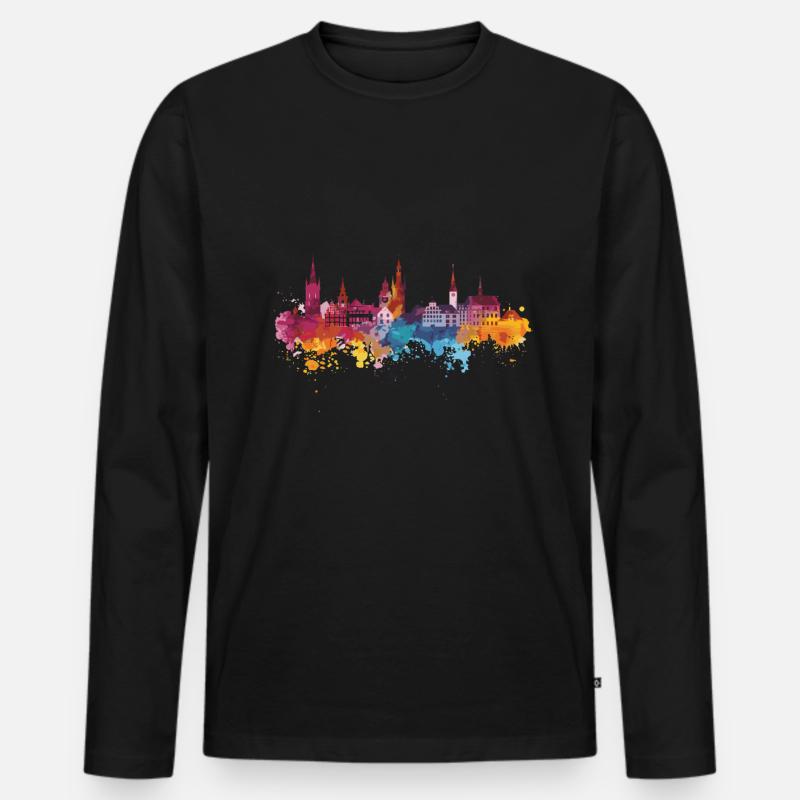 Radebeul - Männer Premium Bio Langarmshirt - Schwarz