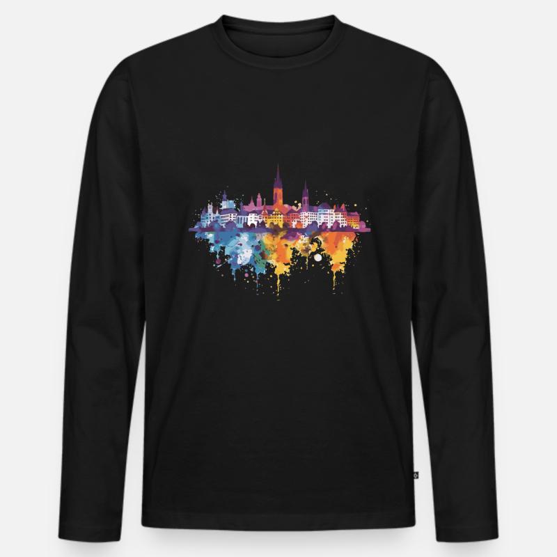 Rheinfelden (Baden) - Männer Premium Bio Langarmshirt - Schwarz