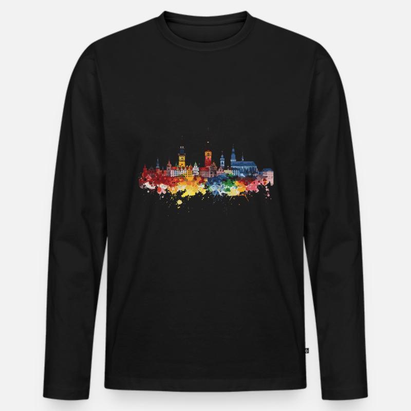 Rottweil - Männer Premium Bio Langarmshirt - Schwarz