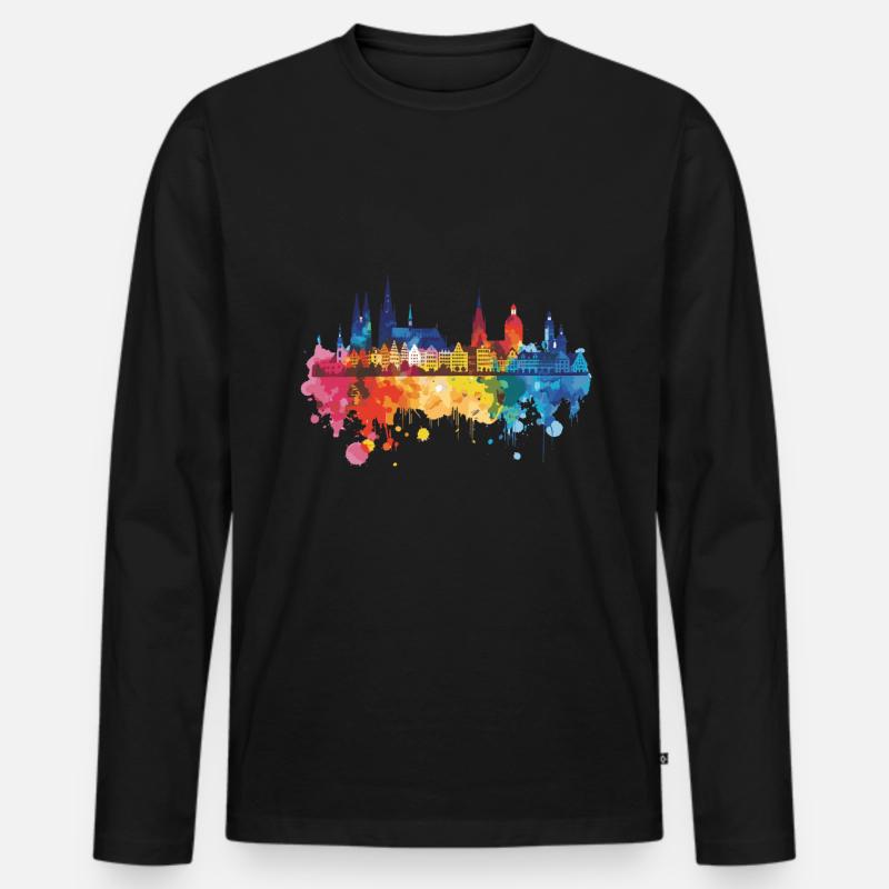 Saarlouis - Männer Premium Bio Langarmshirt - Schwarz