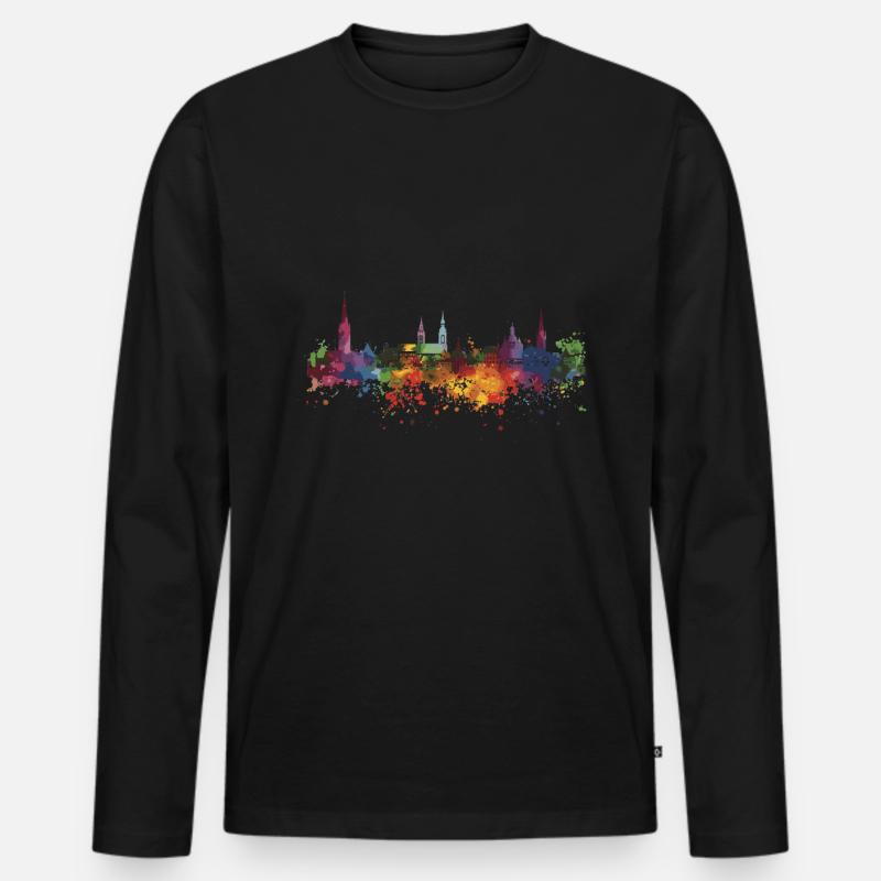 Schweinfurt - Männer Premium Bio Langarmshirt - Schwarz