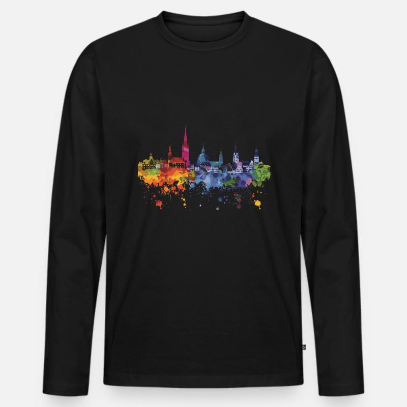 Schwetzingen - Männer Premium Bio Langarmshirt - Schwarz