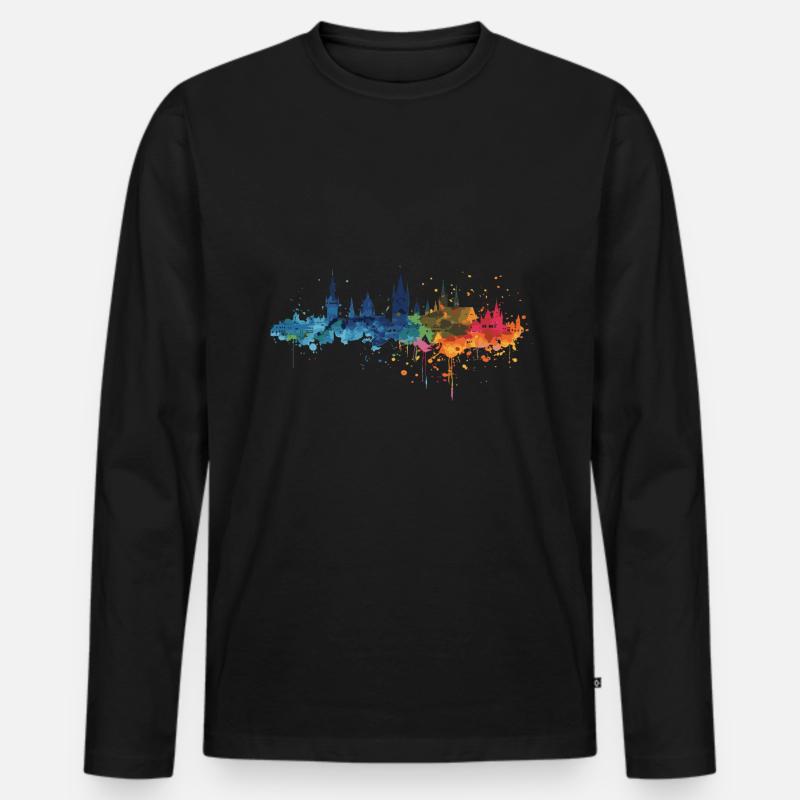 Wernigerode - Männer Premium Bio Langarmshirt - Schwarz