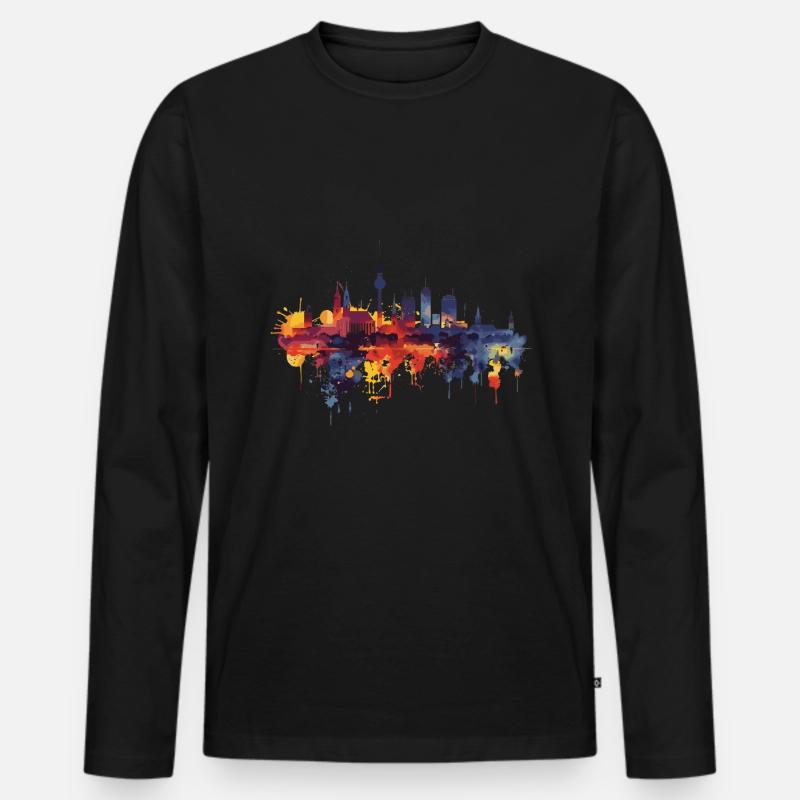 Witten - Männer Premium Bio Langarmshirt - Schwarz