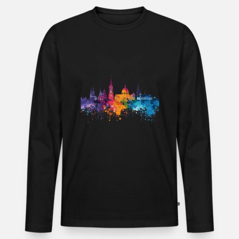 Bielefeld - Männer Premium Bio Langarmshirt - Schwarz