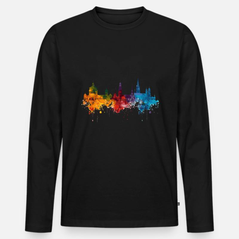 Braunschweig - Männer Premium Bio Langarmshirt - Schwarz