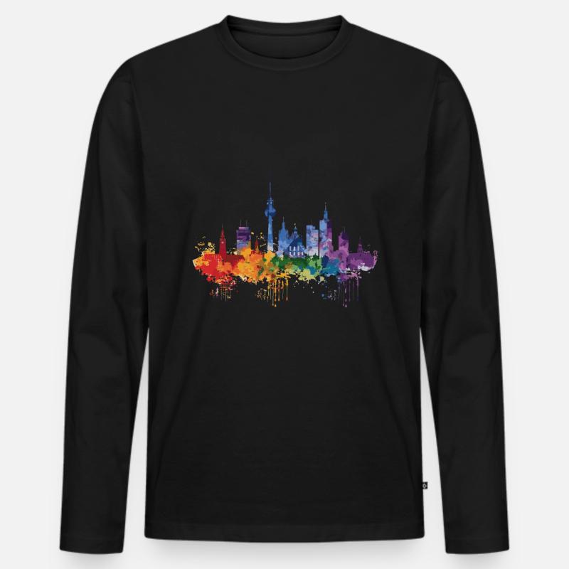 Brühl - Männer Premium Bio Langarmshirt - Schwarz