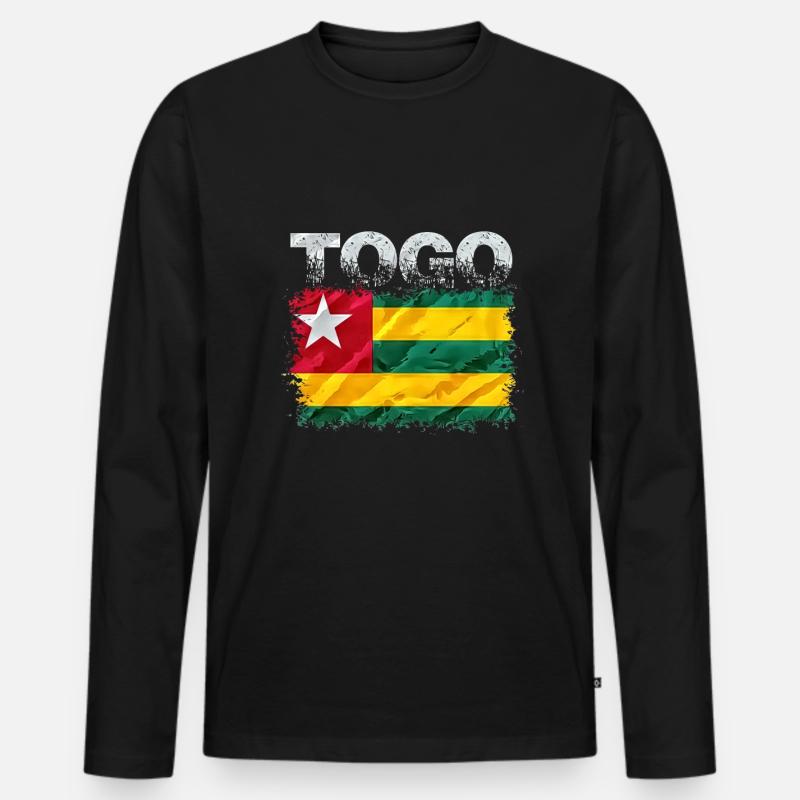 Togo - Männer Premium Bio Langarmshirt - Schwarz