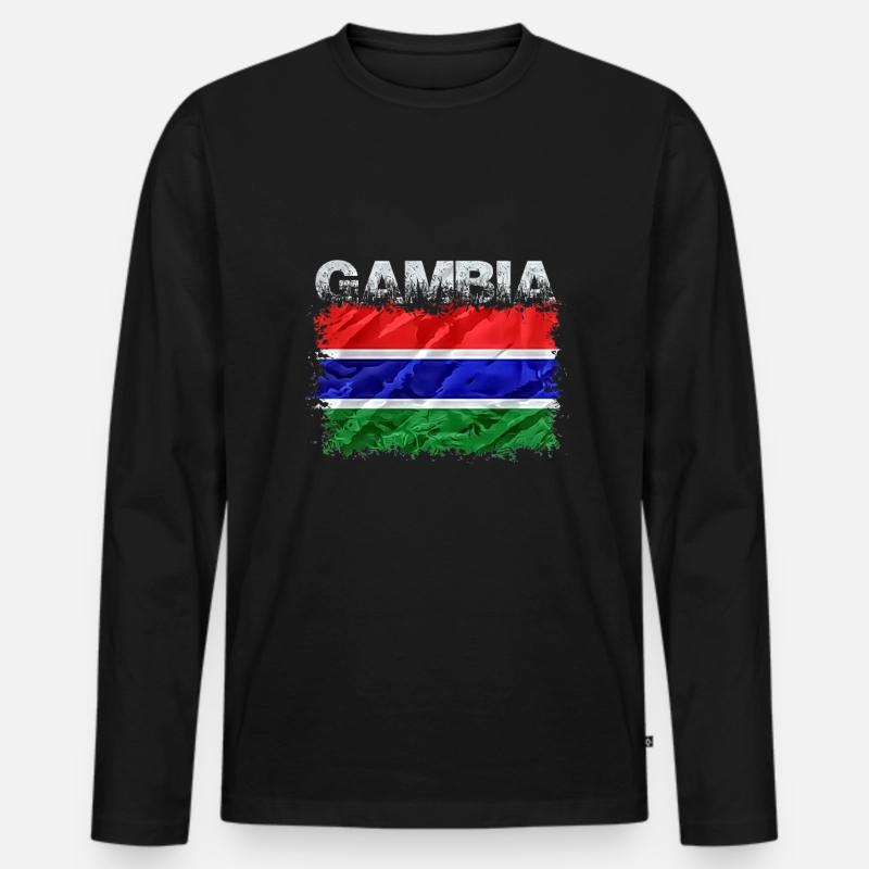 Gambia - Männer Premium Bio Langarmshirt - Schwarz