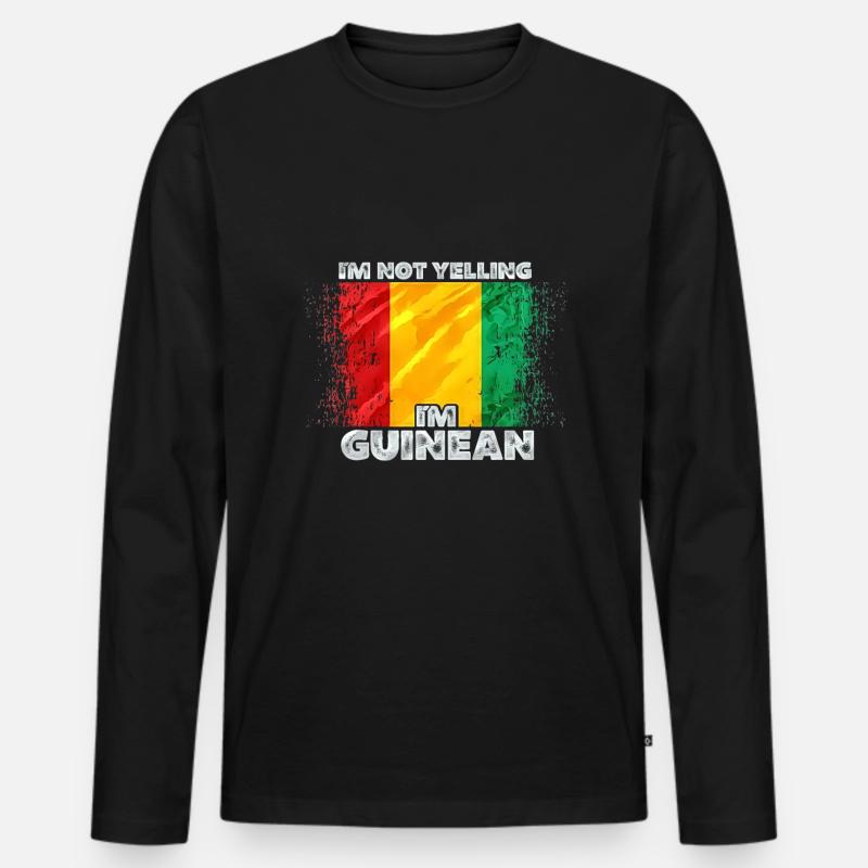 Guinea - Männer Premium Bio Langarmshirt - Schwarz