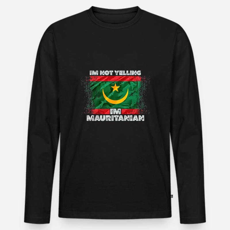 Mauretanien - Männer Premium Bio Langarmshirt - Schwarz