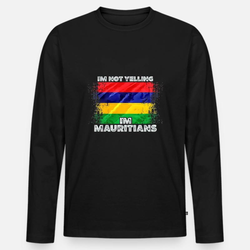 Mauritius - Männer Premium Bio Langarmshirt - Schwarz