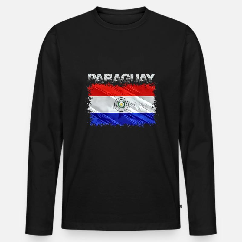 Paraguay - Männer Premium Bio Langarmshirt - Schwarz