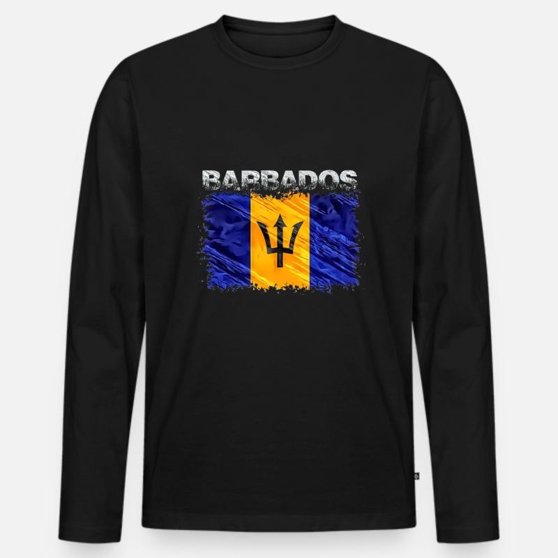 Barbados - Männer Premium Bio Langarmshirt - Schwarz