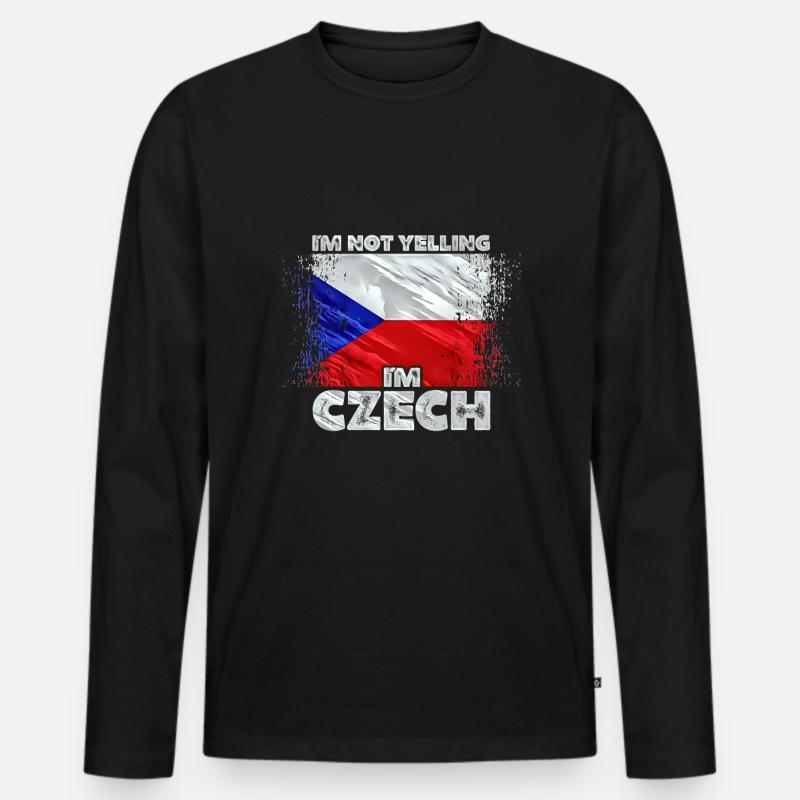 Tschechien - Männer Premium Bio Langarmshirt - Schwarz