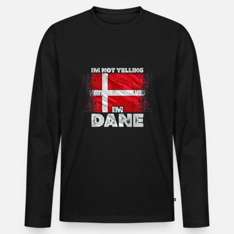 Dänemark - Männer Premium Bio Langarmshirt - Schwarz