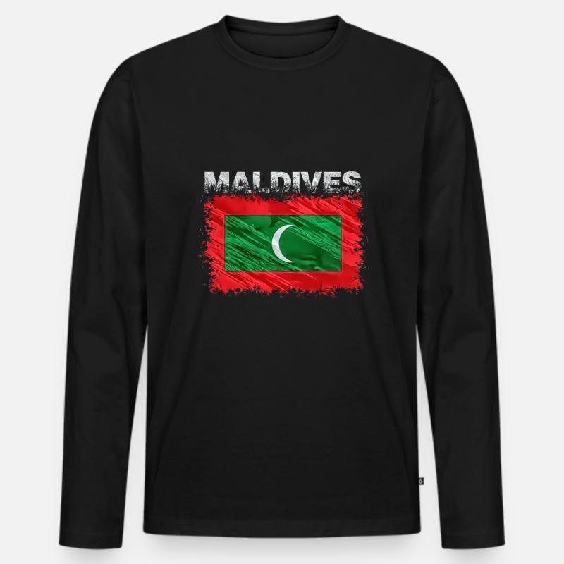 Malediven - Männer Premium Bio Langarmshirt - Schwarz