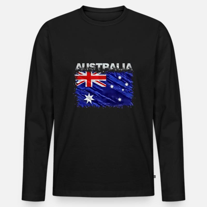 Australien - Männer Premium Bio Langarmshirt - Schwarz