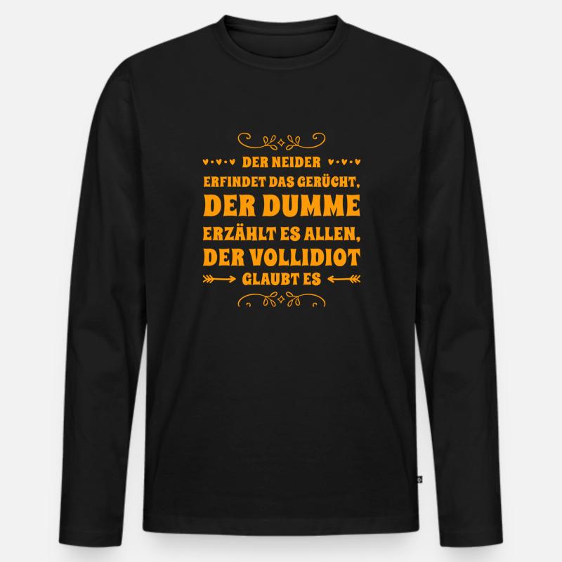 Klatsch und Tratsch - Männer Premium Bio Langarmshirt - Schwarz