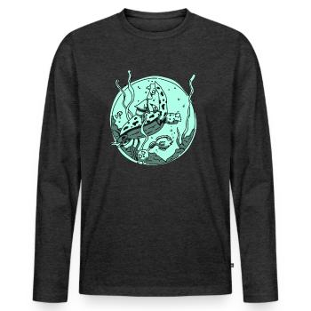 Beste Freunde - Männer Premium Bio Langarmshirt - Anthrazit meliert - Vorne - Nico (187cm)
