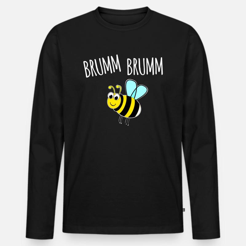 Brumm Brumm Hummel - Männer Premium Bio Langarmshirt - Schwarz