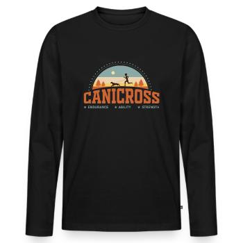 canicross, canicross Pfad, Hunde - Männer Premium Bio Langarmshirt - Schwarz - Vorne - Nico (187cm)