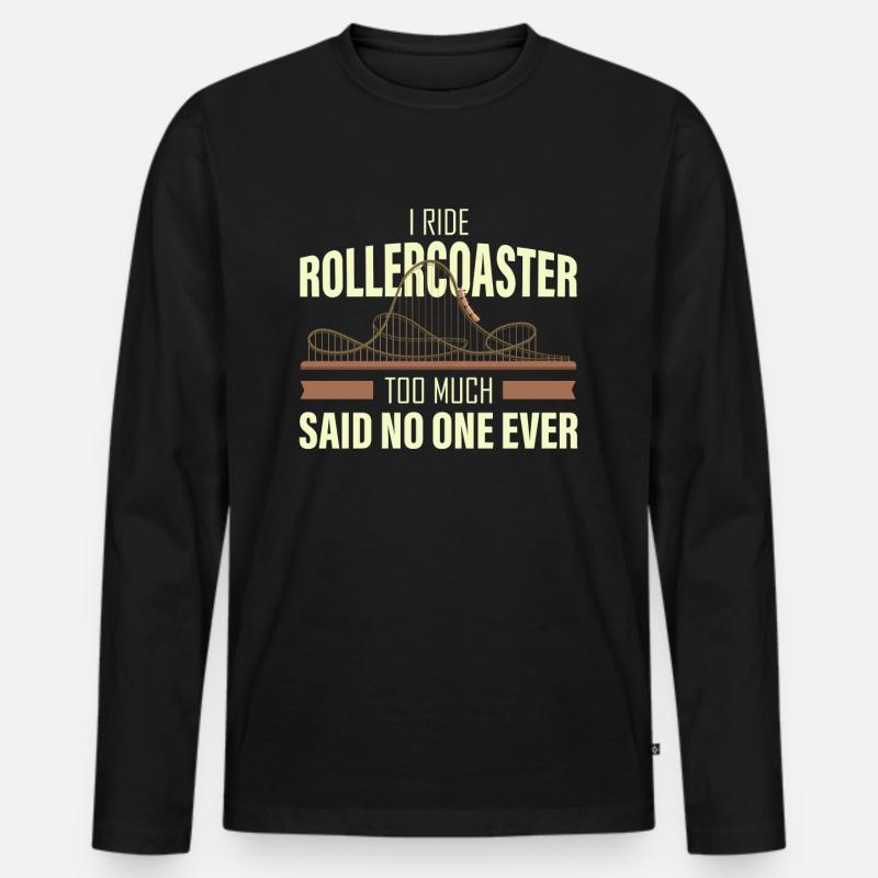 Achterbahn, Achterbahn Nervenkitzel, schreien - Männer Premium Bio Langarmshirt - Schwarz