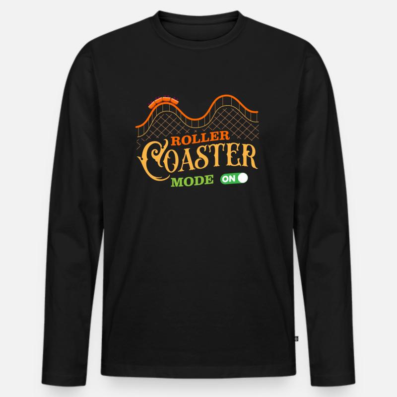 Roller coaster, roller coaster, looping - Men's Premium Organic Long Sleeve Shirt - black