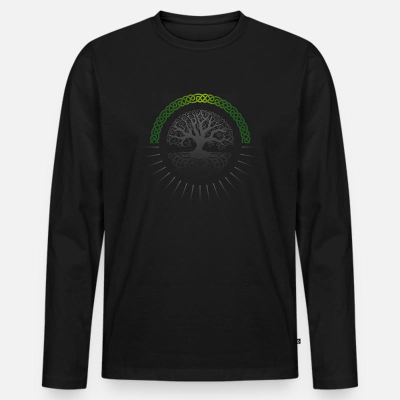 Lebensbaum, Lebensbaum, Baum, Baum des lebens, - Männer Premium Bio Langarmshirt - Schwarz
