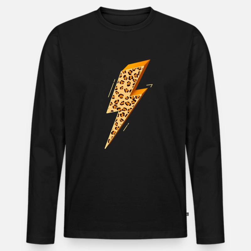 Blitz, Blitz Bolzen, Blitzschlag, - Männer Premium Bio Langarmshirt - Schwarz