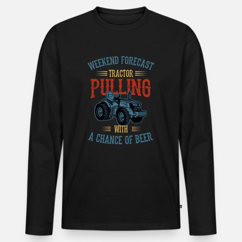 tractor pulling, tractor pulling drag, Traktoren, - Männer Premium Bio Langarmshirt - Schwarz