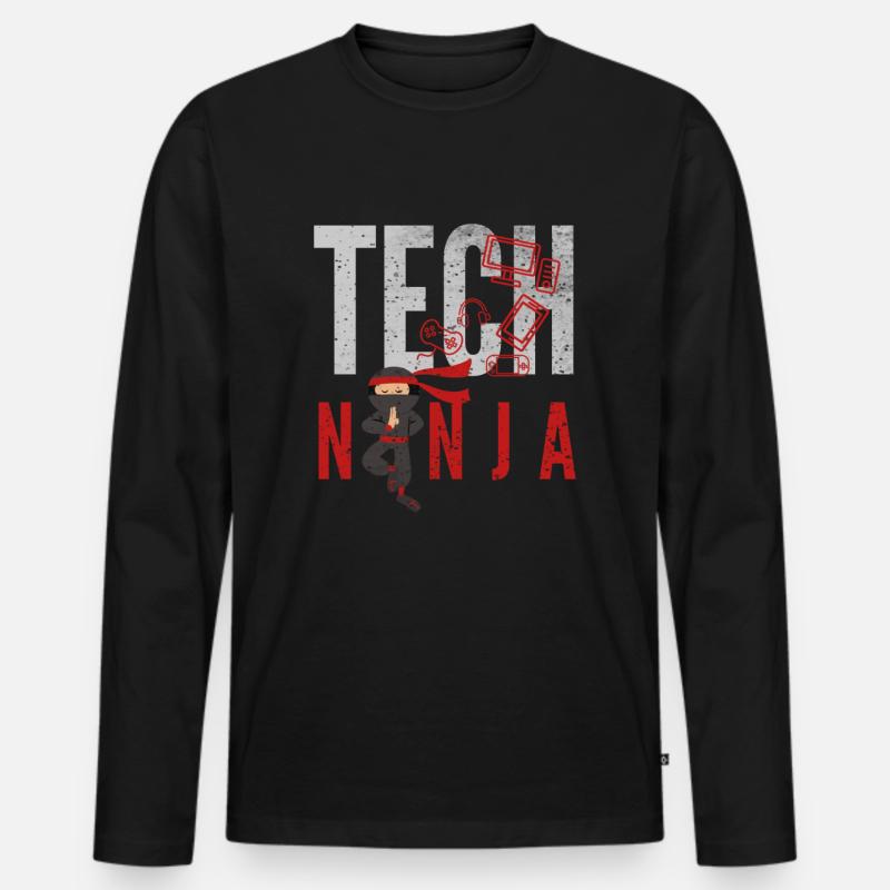 tech, tech analyst, programmer, - Men's Premium Organic Long Sleeve Shirt - black