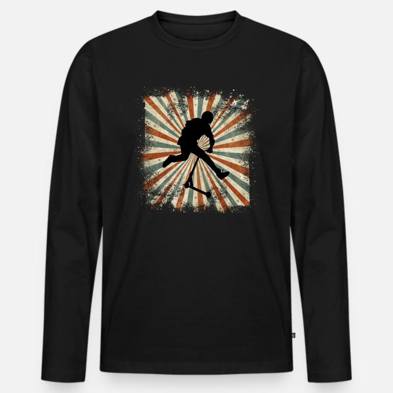 Freestyle-Roller - Männer Premium Bio Langarmshirt - Schwarz