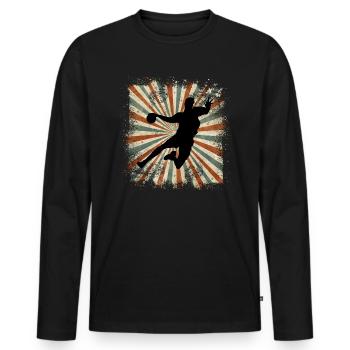 Handball - T-shirt manches longues Premium bio Homme - noir - Devant - Nico (187cm)
