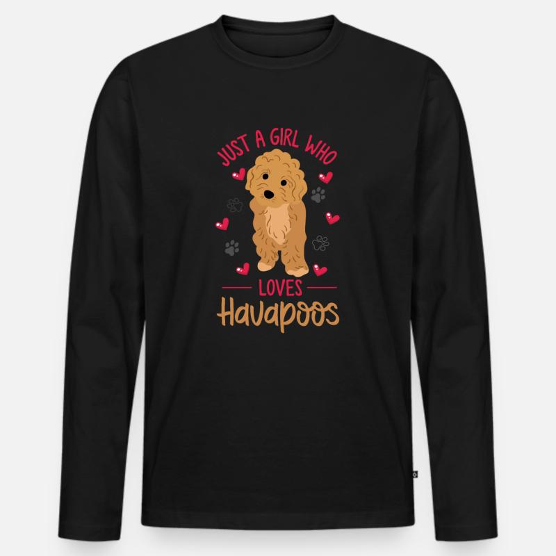 havapoo, havapoo havapoo mother, Havanese, - Men's Premium Organic Long Sleeve Shirt - black