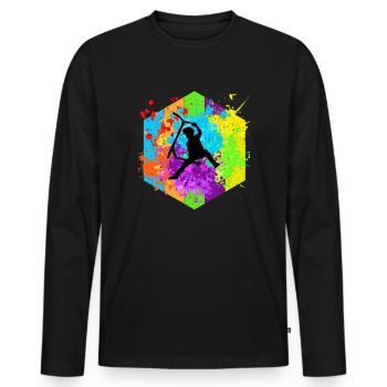 freestyle scooter - Men's Premium Organic Long Sleeve Shirt - black - Front - Nico (187cm)