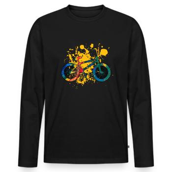 Bmx - Männer Premium Bio Langarmshirt - Schwarz - Vorne - Nico (187cm)