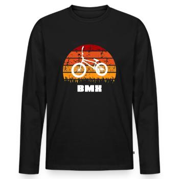 Bmx - Men's Premium Organic Long Sleeve Shirt - black - Front - Nico (187cm)