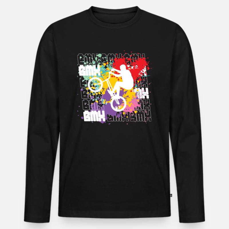 Bmx - Männer Premium Bio Langarmshirt - Schwarz