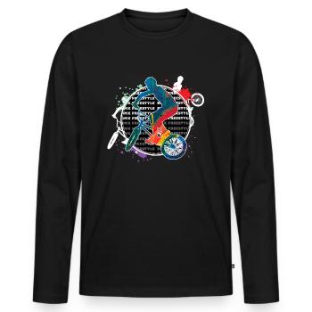 BMX - Männer Premium Bio Langarmshirt - Schwarz - Vorne - Nico (187cm)
