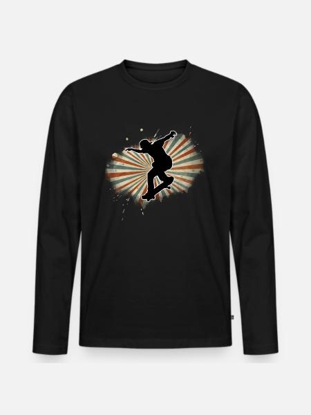 Skateboard Freestyle - Men's Premium Organic Long Sleeve Shirt - black
