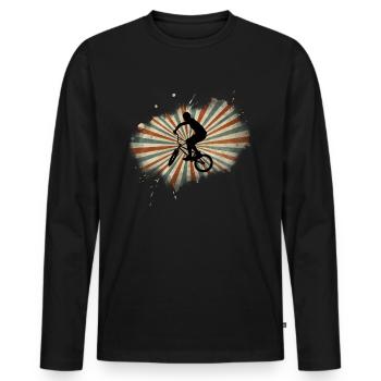BMX - Männer Premium Bio Langarmshirt - Schwarz - Vorne - Nico (187cm)