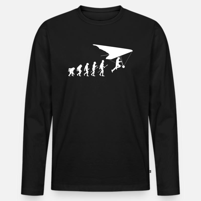 Hängegleiter Deltasegler Evolution Drachenflieger - Männer Premium Bio Langarmshirt - Schwarz